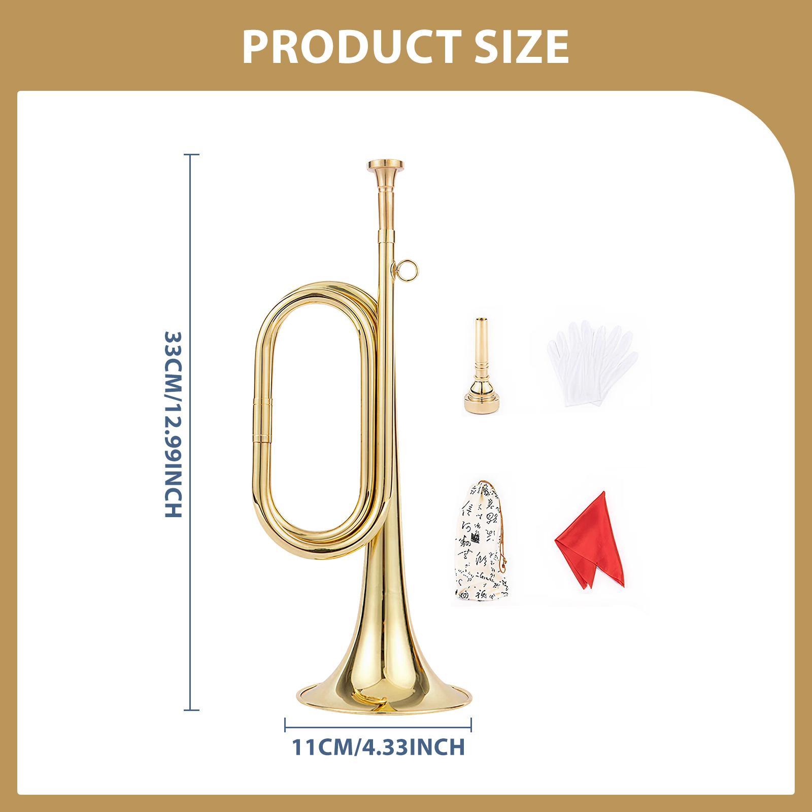 Musical Instrument Bugle - بوق مع قفازات، آلة موسيقية نحاسية،